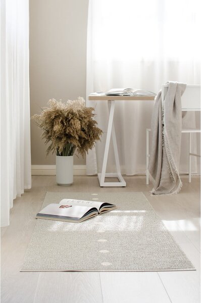 Бежов и кремав килим за открито и закрито 70x140 cm Peg Linen Vanilla – Pappelina