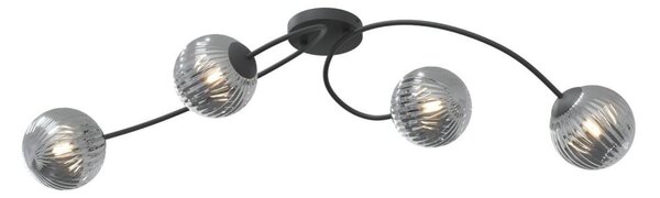 Полилей за повърхностен монтаж VIBRA 4xE14/10W/230V черен/сив