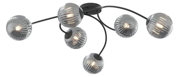 Полилей за повърхностен монтаж VIBRA 6xE14/10W/230V черен/сив