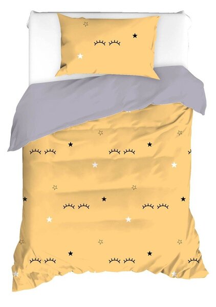 Жълто-сиво единично спално бельо 140x200 cm Dide – Mijolnir