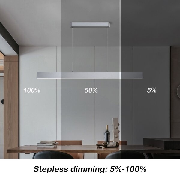Brilagi - Димируема LED полилей SLEEKLINE SMART LED/40W/230V Wi-Fi Tuya сребрист + дистанционно управление