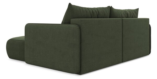 Зелен разтегателен ъглов диван с място за съхранение (десен ъгъл) Nanea – Makamii