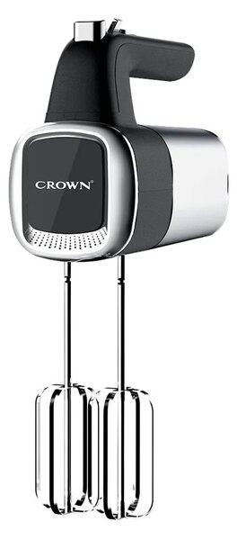 Миксер Crown CMH-2826 BS, 1100W, 5 степени на работа, турбо функция, куки за тесто, черен