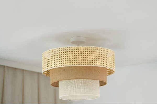 Brilagi - Плафон CEDAR LUNETA 1xE27/15W/230V пр. 45 ратан/кафяв/крем