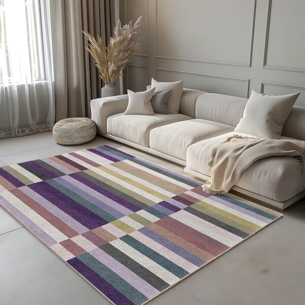 Лилав килим подходящ за пране 60x100 cm Purple Rain – Mila Home
