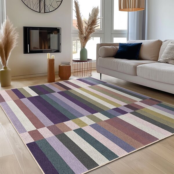 Лилав килим подходящ за пране 60x100 cm Purple Rain – Mila Home