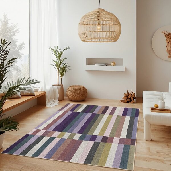 Лилав килим подходящ за пране 60x100 cm Purple Rain – Mila Home