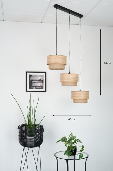 Brilagi - Полилей MONTANA BOHO 3xE27/15W/230V кафяв/черен
