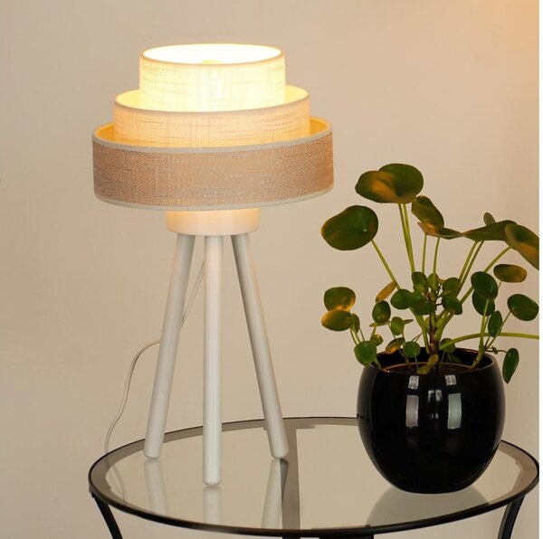 Brilagi - Настолна лампа ALASKA LUNETA 1xE27/15W/230V сив/кремав