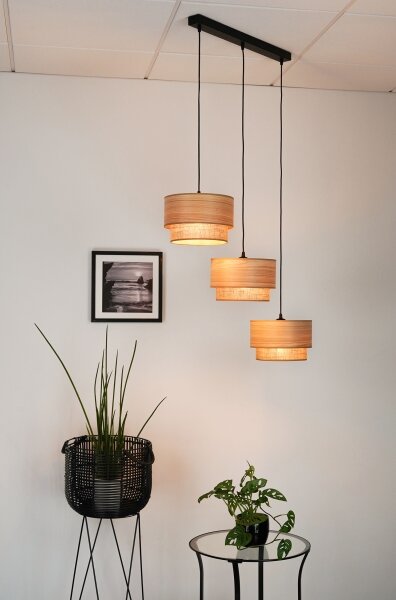 Brilagi - Полилей MONTANA BOHO 3xE27/15W/230V кафяв/черен