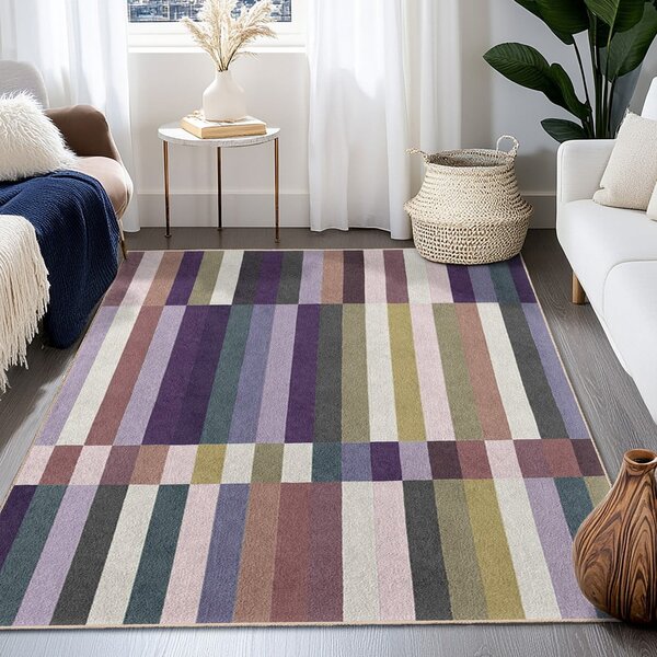 Лилав килим подходящ за пране 60x100 cm Purple Rain – Mila Home
