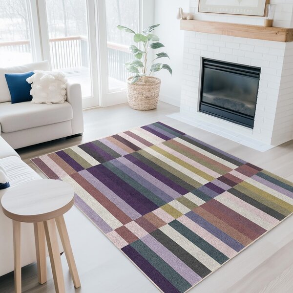 Лилав килим подходящ за пране 60x100 cm Purple Rain – Mila Home