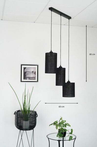 Brilagi - Полилей TUBES 3xE27/15W/230V черен на кабел
