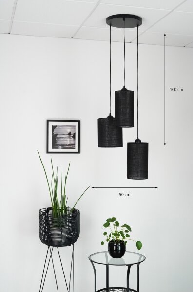 Brilagi - Полилей TUBES 3xE27/15W/230V черен на кабел