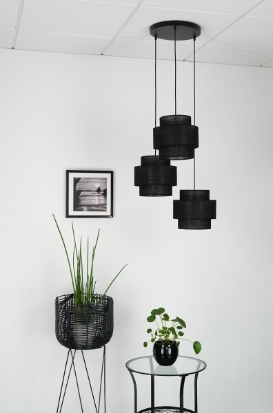 Brilagi - Полилей SPACE YUTE 3xE27/15W/230V, черен, на кабел