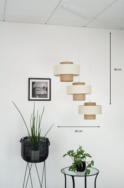 Brilagi - Полилей DALLAS 3xE27/15W/230V кафяв/крем/бял