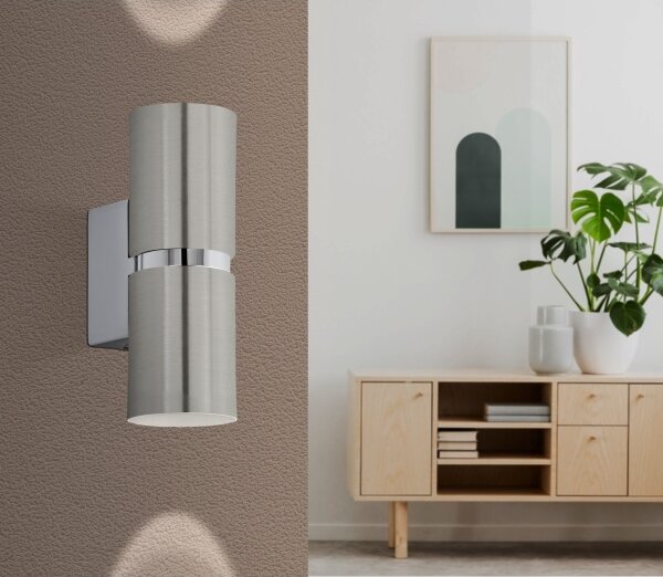 Eglo 96261 - LED Стенна лампа PASSA 2xGU10/3.3W/230V кръгла