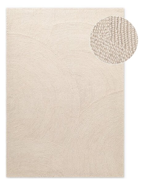 Ръчно изработен вълнен килим в светло естествен цвят 80x150 cm Calmio – Hanse Home