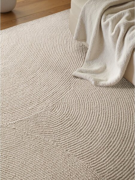 Ръчно изработен вълнен килим в светло естествен цвят 80x150 cm Calmio – Hanse Home