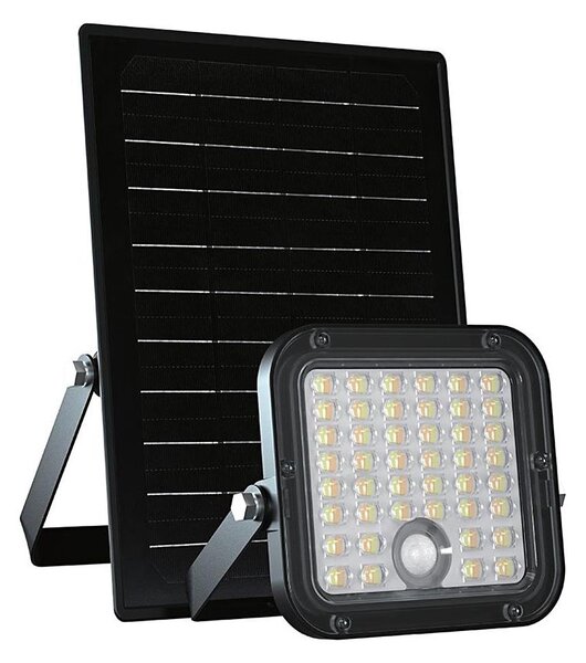 LED соларен прожектор с димер, сензор, 10W, 3.7V, 4000/6000K, IP65 + ДУ