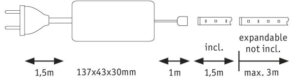 Paulmann 70671 -LED/18W IP44 Димируема лента за баня MAXLED 1,5m 6500K 230V
