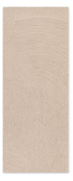 Бежова ръчно изработена вълнена пътека 80x200 cm Calmio – Hanse Home