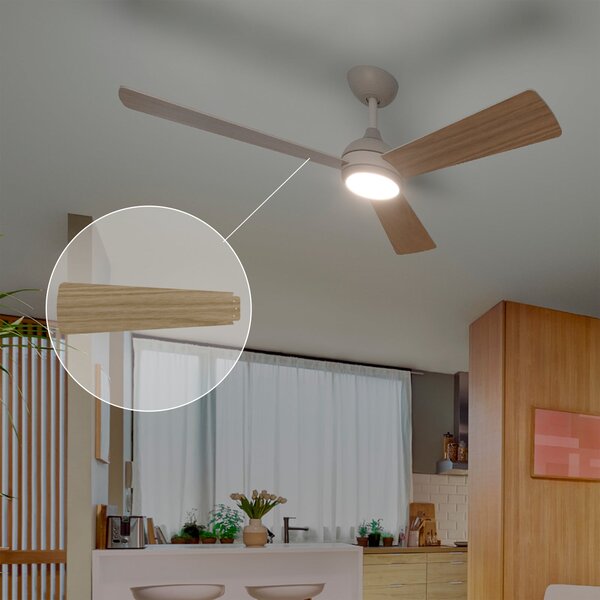Philips LED тавански вентилатор Civx, бял/кафяв, DC, безшумен, Затъмняване, Кафяв / ръждив, Дневна/трапезария, Метал, Винтидж