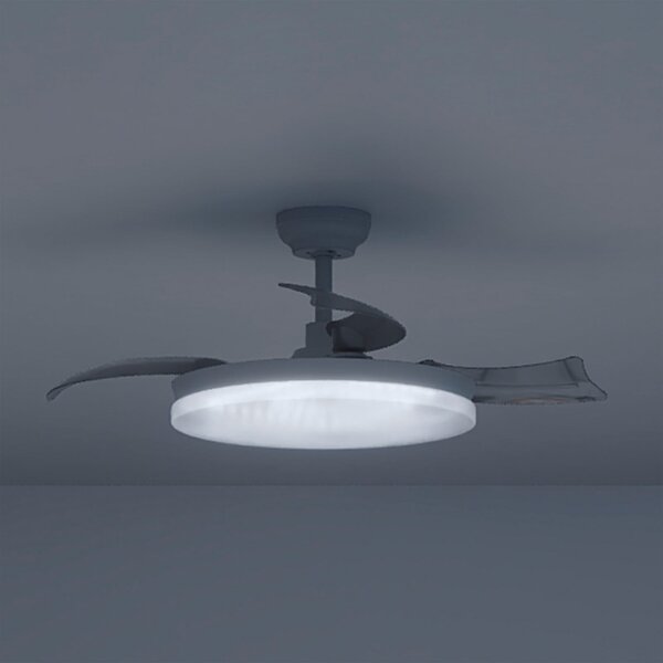 Philips LED тавански вентилатор Solr, бял, DC, безшумен, CCT, Затъмняване, Бял, Дневна/трапезария, Метал, Модерен