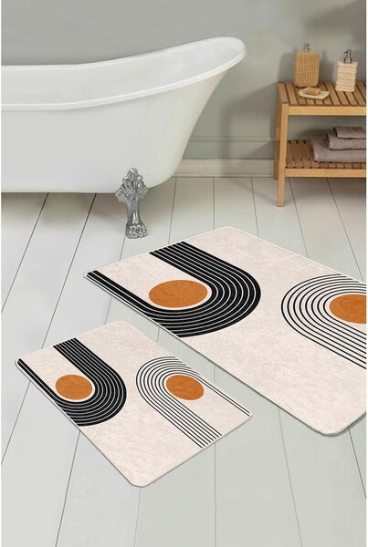 Бежови кадифени постелки за баня в комплект от 2 бр. 60x100 cm Dot Arch – Mila Home