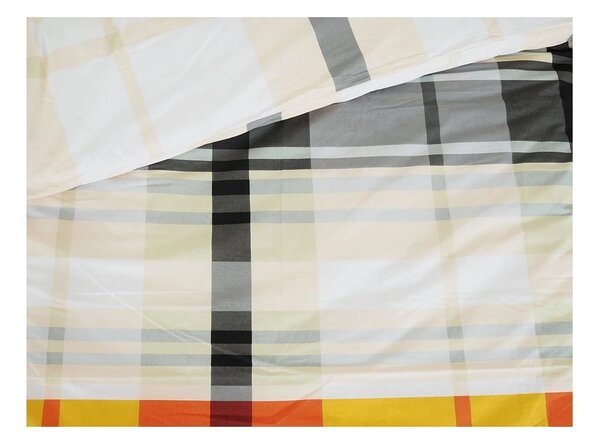 Оранжево единично крепирано спално бельо 140x200 cm Orabge Kube – B.E.S