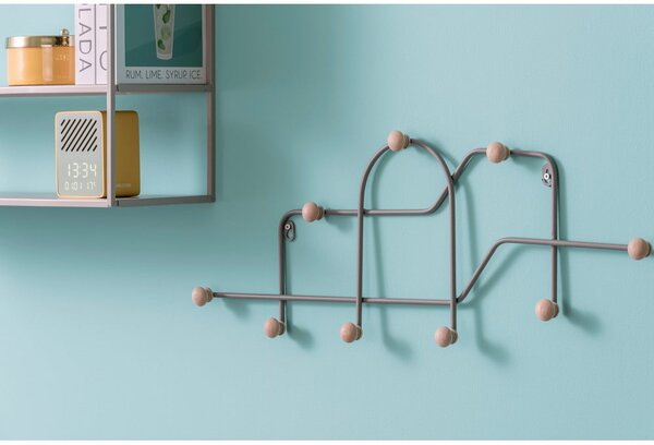 Сива метална стенна закачалка 71 cm Maze – PT LIVING