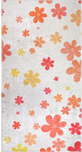 Детски килим подходящ за пране в оранжево цвят слонова кост 80x150 cm Fall Flowers – Vitaus