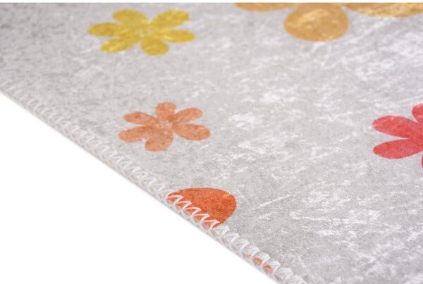 Детски килим подходящ за пране в оранжево цвят слонова кост 80x150 cm Fall Flowers – Vitaus