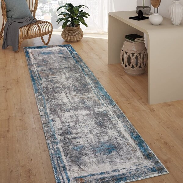 Синя пътека подходяща за пране 60x150 cm Abstract Colors Blue – Vitaus