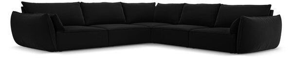 Черен кадифен ъглов диван Vanda – Mazzini Sofas
