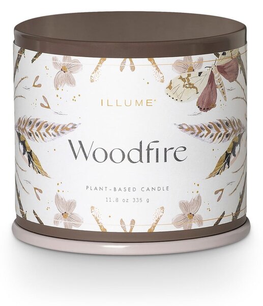 Ароматна свещ от соев восък с време на горене 50 часа Woodfire – ILLUME x Bloomingville