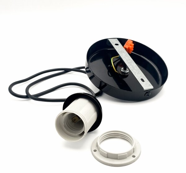 Пендел HARMA 1xE27/15W/230V Ø 25 см бял/черен
