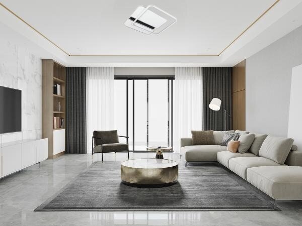 LED Димируем плафон LED/95W/230V 3000-6500K бял + дистанционно управление