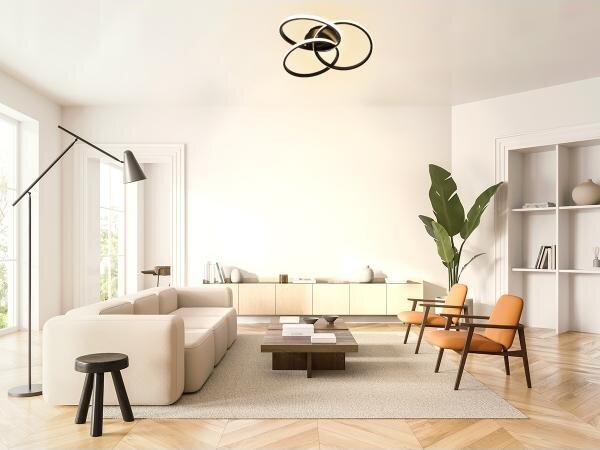 LED Димируем плафон LED/70W/230V 3000-6500K черен + дистанционно управление