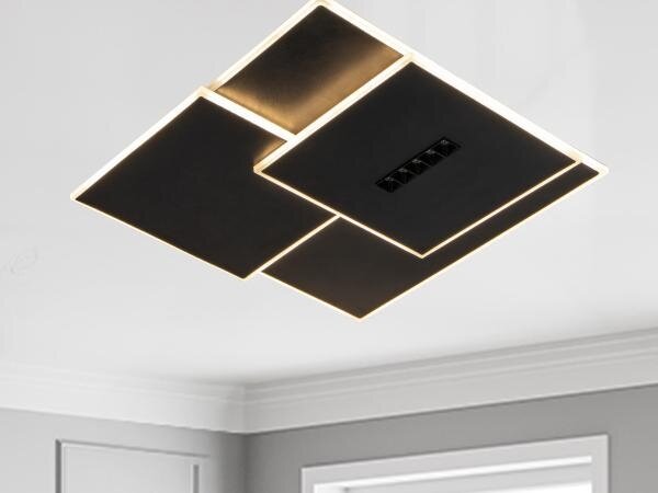 LED Димируем плафон LED/95W/230V 3000-6500K черен + дистанционно управление