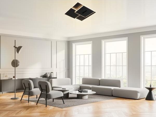 LED Димируем плафон LED/95W/230V 3000-6500K черен + дистанционно управление