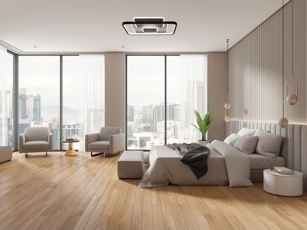 LED Димируем плафон LED/110W/230V 3000-6500K бял + дистанционно управление