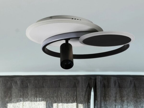 LED Димируема лампа LED/65W/230V 3000-6500K бял/черен + дистанционно управление