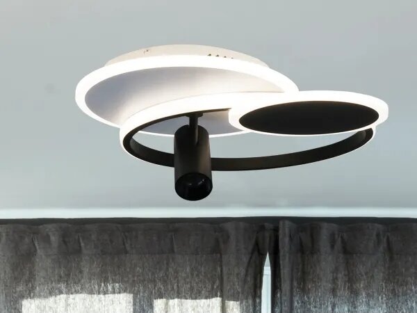 LED Димируема лампа LED/65W/230V 3000-6500K бял/черен + дистанционно управление