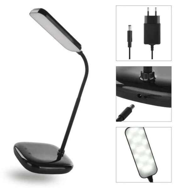 LED Димируема гъвкав настолна лампа LED/12W/230V 3000K/4000K/6500K черен