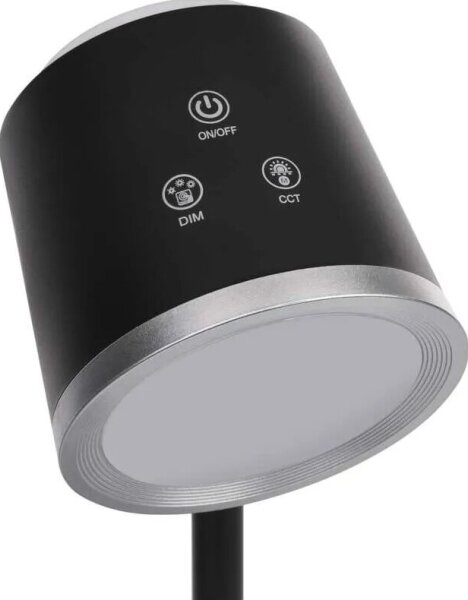 LED регулируема презареждаема настолна лампа 4в1 LED/6W/3,7V 3000-6500K черна