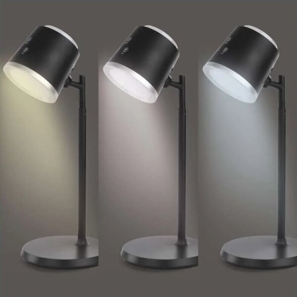 LED регулируема презареждаема настолна лампа 4в1 LED/6W/3,7V 3000-6500K черна