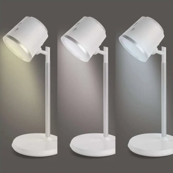 LED регулируема настолна лампа 4в1, 6W, 3.7V, 3000K/4000K/6500K, бяла
