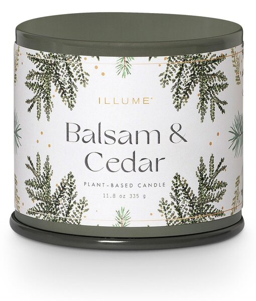 Ароматна свещ от соев восък с време на горене 50 часа Balsam & Cedar – ILLUME x Bloomingville