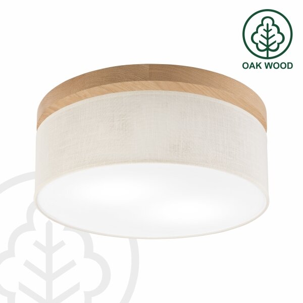 Brilagi - LED Плафон BELLADONNA 2xE27/15W/230V Ø 40 см кремав/дъб